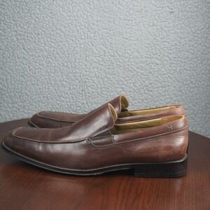 Gordan Rush Collection Mens Dress‎ Shoes Size 9.5 Brown Leather Loafers Slip On